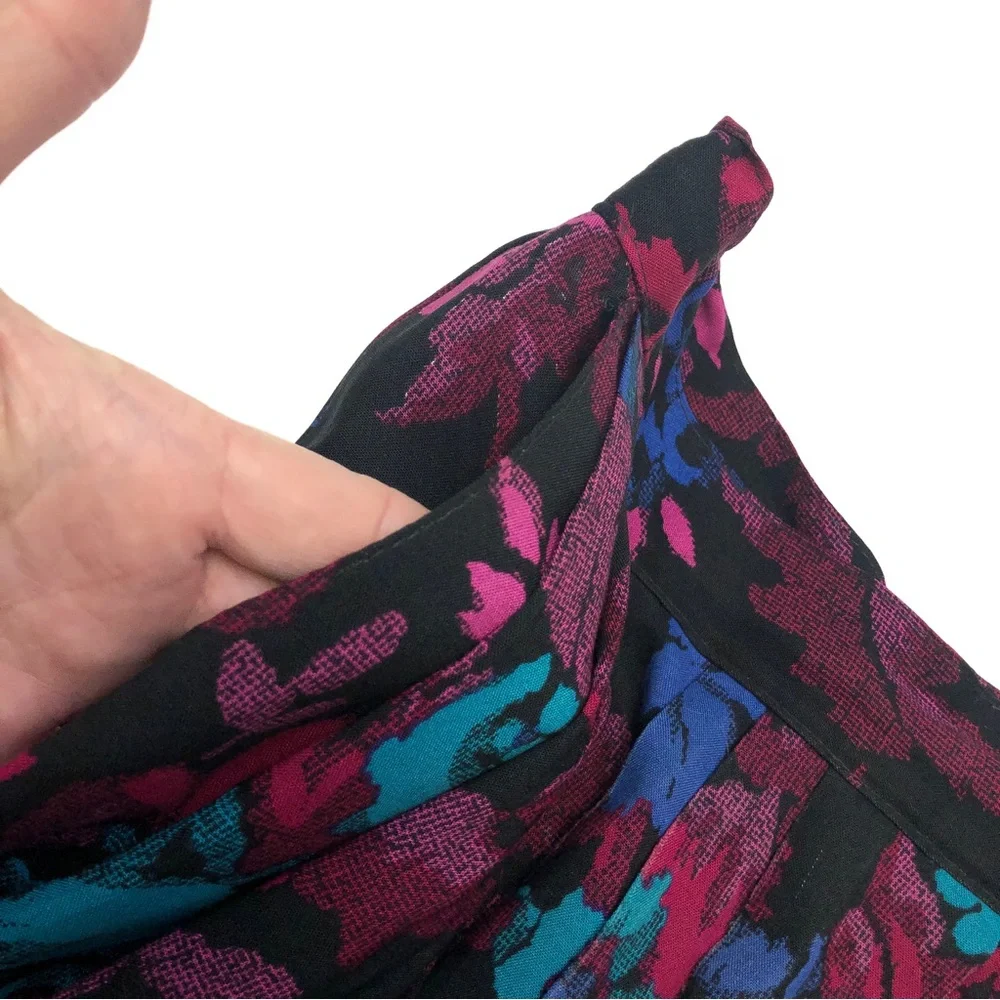 Vintage 80s 90s Floral Pleated Skirt - Picture 8 of 13